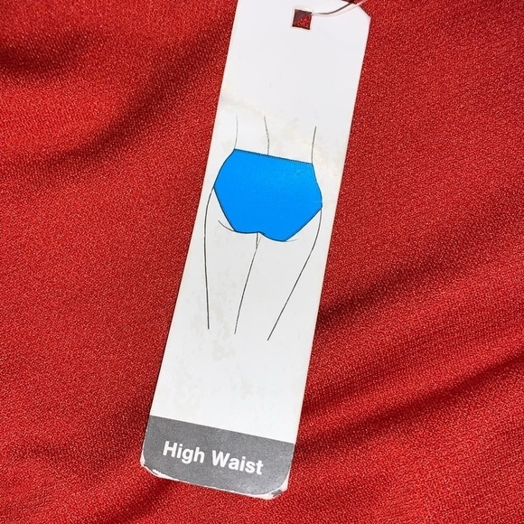 NWT XL 16-18 high waisted bikini bottoms side string burnt orange time and tru - Picture 5 of 6